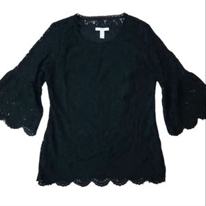 Isaac Mizrahi black lace blouse 2